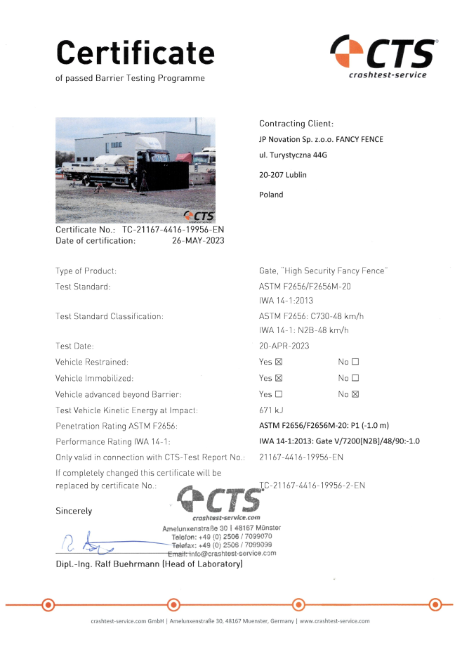 Cancello di recinzione di alta sicurezza